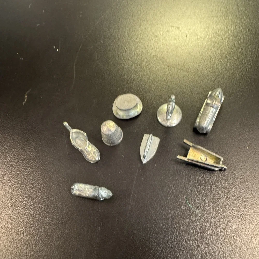 Vintage Monopoly Replacement Pieces Lot of 8 Boot Scotty‎ Dog Thimble Hat Iron